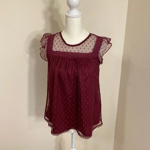 Burgundy lace blouse